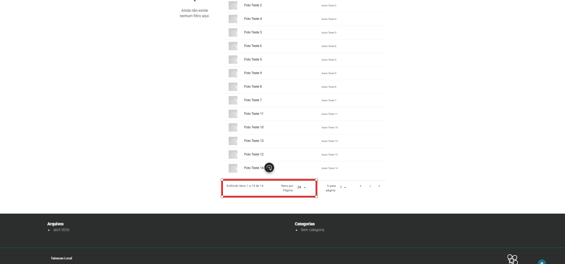 Listagem pública usando o padrão definido na coleção